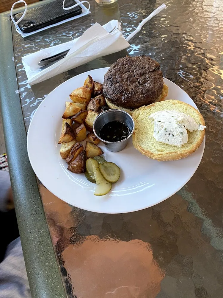 Bison Burger with Red Potatoes